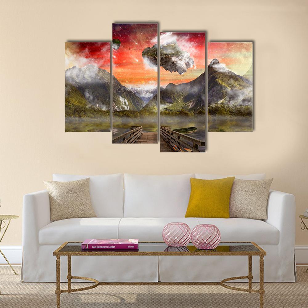 Fantasy Land Canvas Wall Art-4 Pop-Gallery Wrap-50" x 32"-Tiaracle