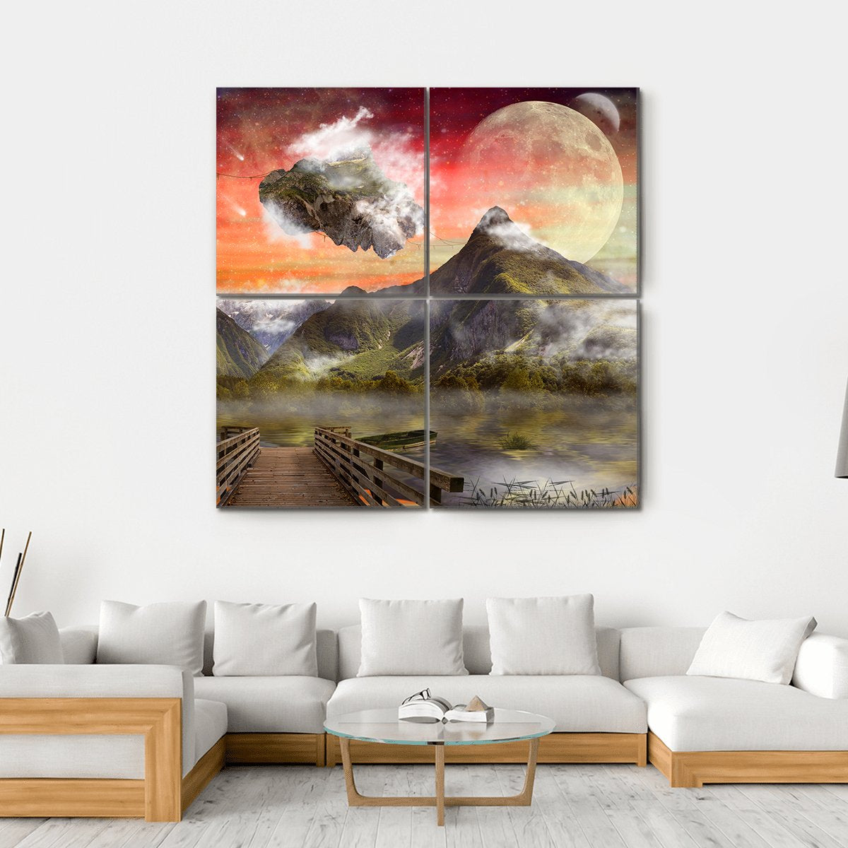 Fantasy Land Canvas Wall Art-4 Square-Gallery Wrap-17" x 17"-Tiaracle
