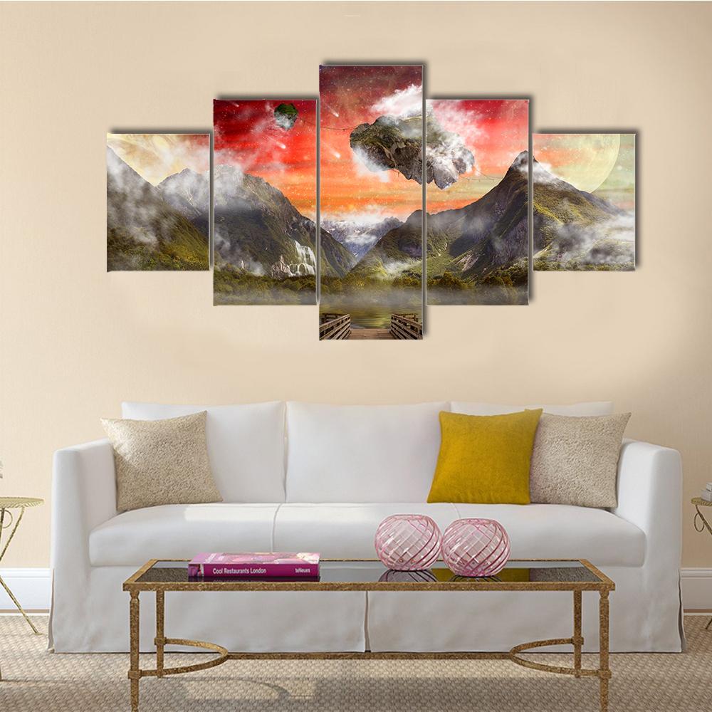 Fantasy Land Canvas Wall Art-5 Star-Gallery Wrap-62" x 32"-Tiaracle