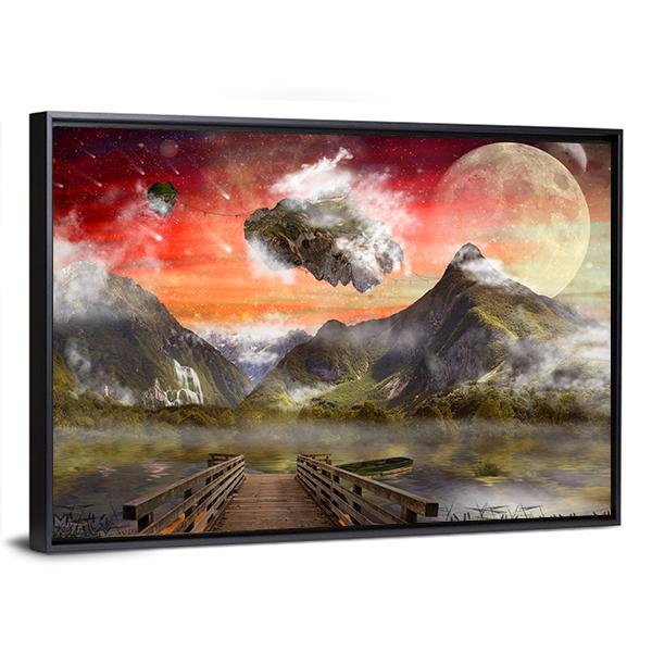 Fantasy Land Panoramic Canvas Wall Art-1 Piece-36" x 12"-Tiaracle