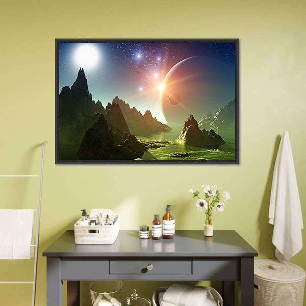 Fantasy Landscape 3D Canvas Wall Art-5 Horizontal-Gallery Wrap-22" x 12"-Tiaracle