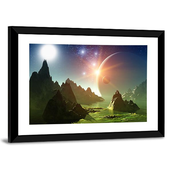 Fantasy Landscape 3D Canvas Wall Art-5 Horizontal-Gallery Wrap-22" x 12"-Tiaracle