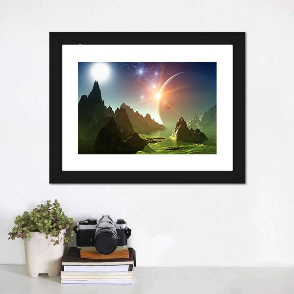 Fantasy Landscape 3D Canvas Wall Art-5 Horizontal-Gallery Wrap-22" x 12"-Tiaracle