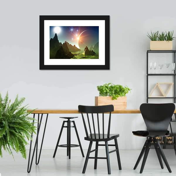 Fantasy Landscape 3D Canvas Wall Art-5 Horizontal-Gallery Wrap-22" x 12"-Tiaracle