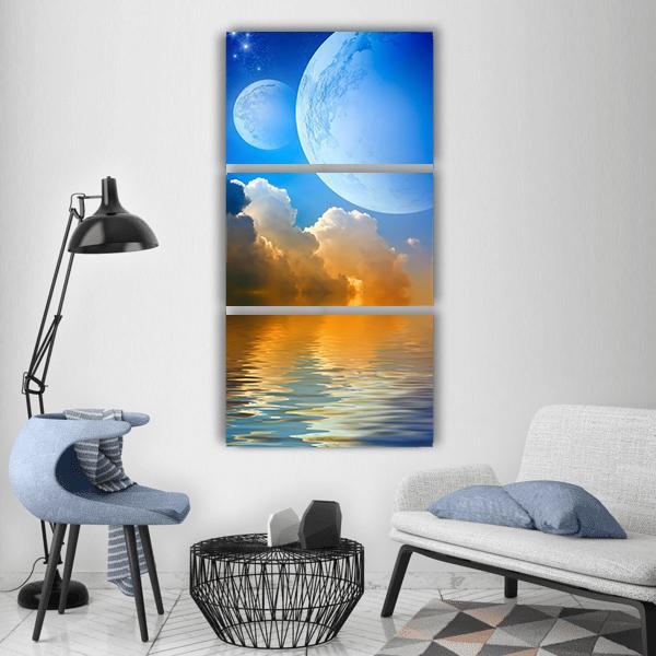 Fantasy Landscape Vertical Canvas Wall Art-3 Vertical-Gallery Wrap-12" x 25"-Tiaracle