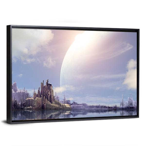 Fantasy Planet Canvas Wall Art-3 Horizontal-Gallery Wrap-25" x 16"-Tiaracle