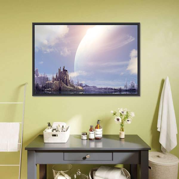 Fantasy Planet Canvas Wall Art-3 Horizontal-Gallery Wrap-25" x 16"-Tiaracle