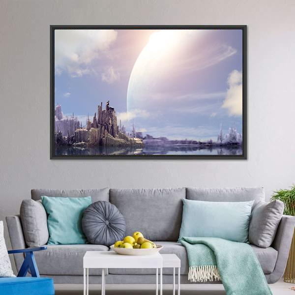 Fantasy Planet Canvas Wall Art-3 Horizontal-Gallery Wrap-25" x 16"-Tiaracle