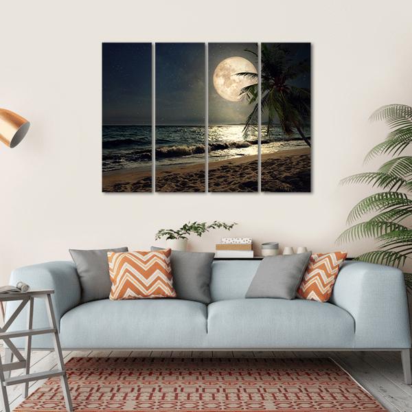 Fantasy Tropical Beach Canvas Wall Art-4 Horizontal-Gallery Wrap-34" x 24"-Tiaracle