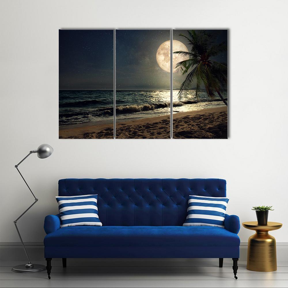 Fantasy Tropical Beach Canvas Wall Art-3 Horizontal-Gallery Wrap-37" x 24"-Tiaracle