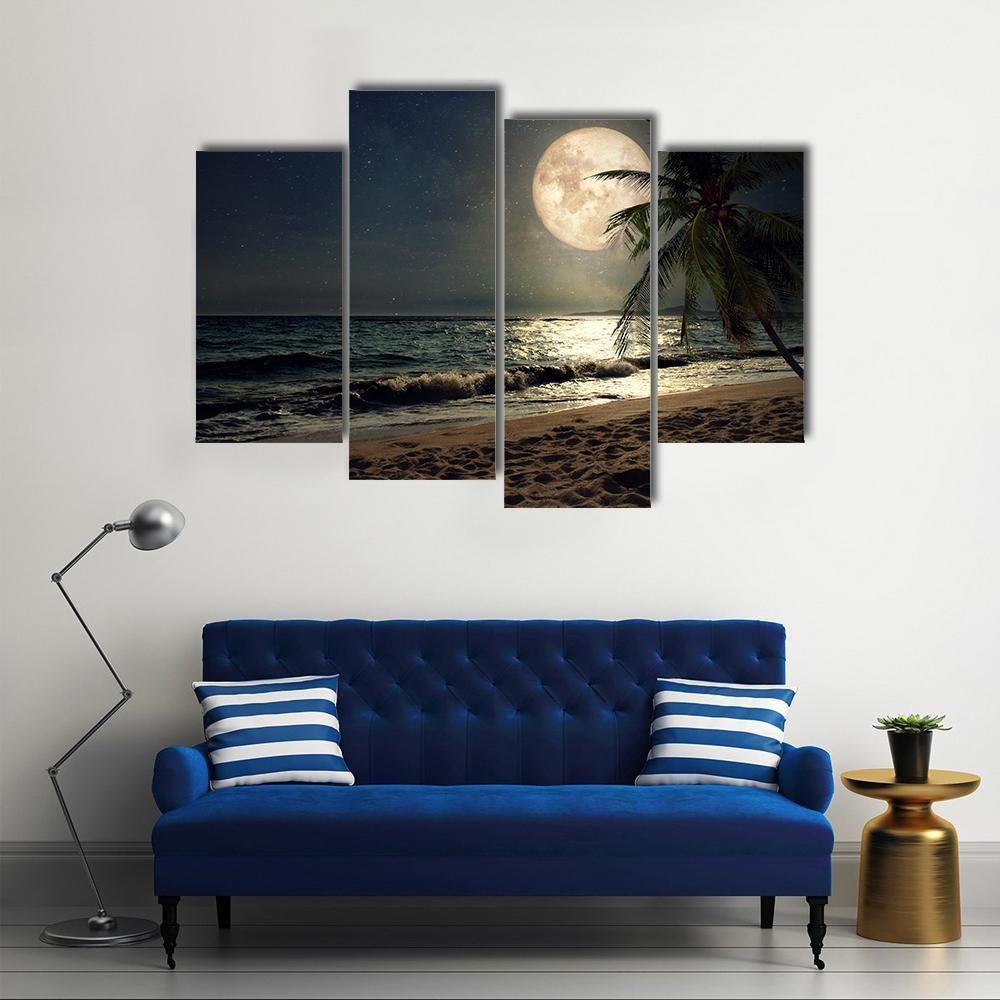 Fantasy Tropical Beach Canvas Wall Art-4 Pop-Gallery Wrap-50" x 32"-Tiaracle