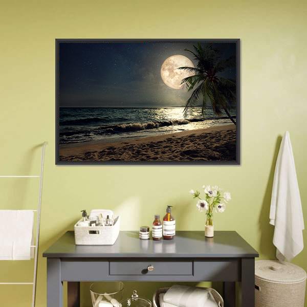 Fantasy Tropical Beach Canvas Wall Art-3 Horizontal-Gallery Wrap-25" x 16"-Tiaracle