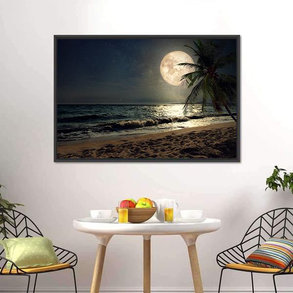 Fantasy Tropical Beach Canvas Wall Art-3 Horizontal-Gallery Wrap-25" x 16"-Tiaracle