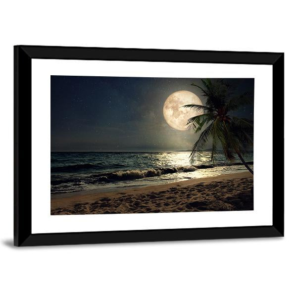 Fantasy Tropical Beach Canvas Wall Art-3 Horizontal-Gallery Wrap-25" x 16"-Tiaracle