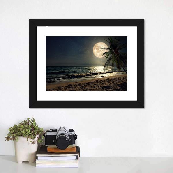 Fantasy Tropical Beach Canvas Wall Art-1 Piece-Framed Print-20" x 16"-Tiaracle