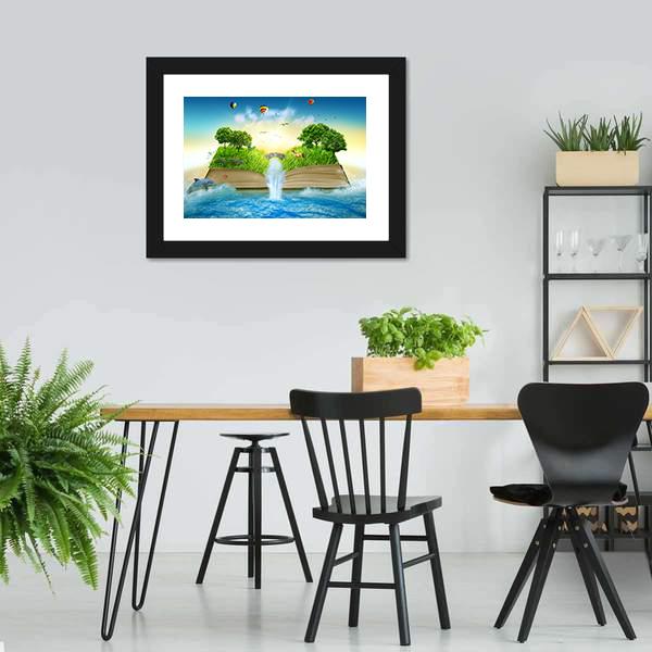 Fantasy World Book Canvas Wall Art-3 Horizontal-Gallery Wrap-25" x 16"-Tiaracle