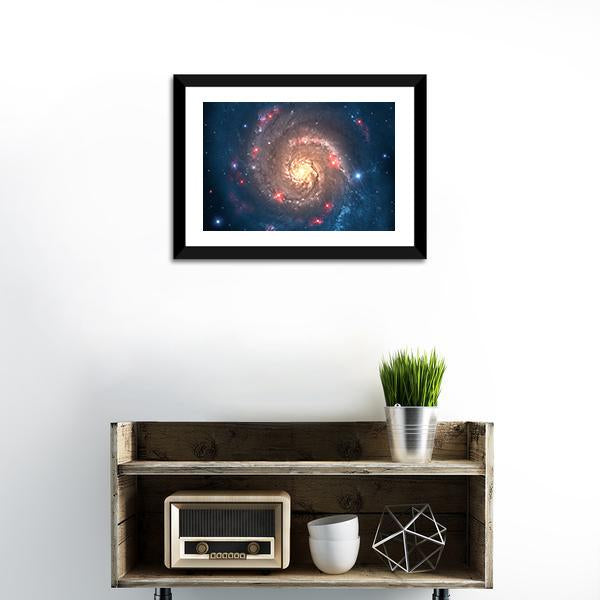Far Galaxy In Sky Canvas Wall Art-1 Piece-Framed Print-20" x 16"-Tiaracle