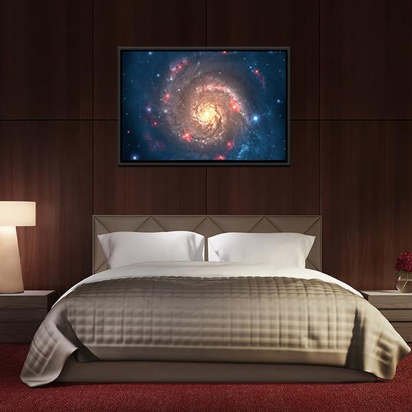 Far Galaxy In Sky Canvas Wall Art-5 Horizontal-Gallery Wrap-22" x 12"-Tiaracle