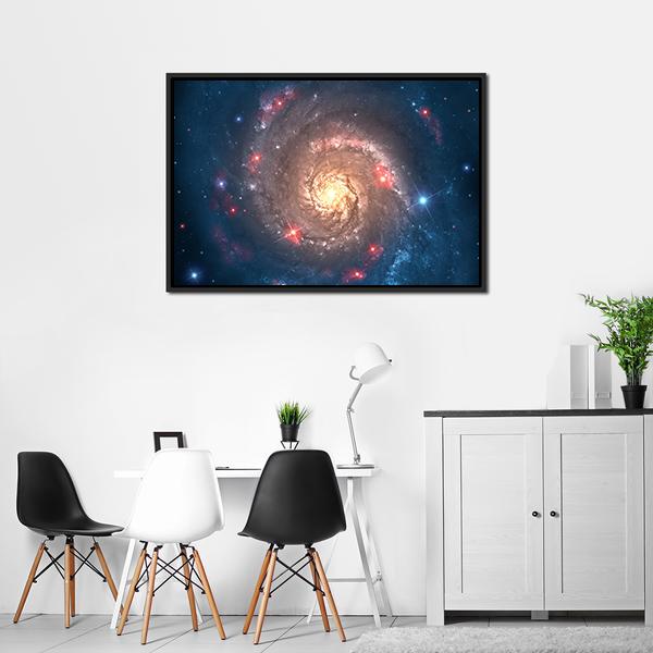 Far Galaxy In Sky Canvas Wall Art-3 Horizontal-Gallery Wrap-25" x 16"-Tiaracle