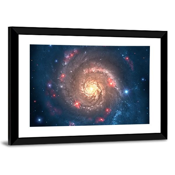 Far Galaxy In Sky Canvas Wall Art-5 Horizontal-Gallery Wrap-22" x 12"-Tiaracle