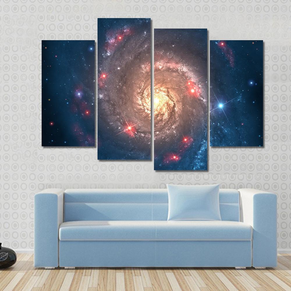 Far Galaxy In Sky Canvas Wall Art-4 Pop-Gallery Wrap-50" x 32"-Tiaracle