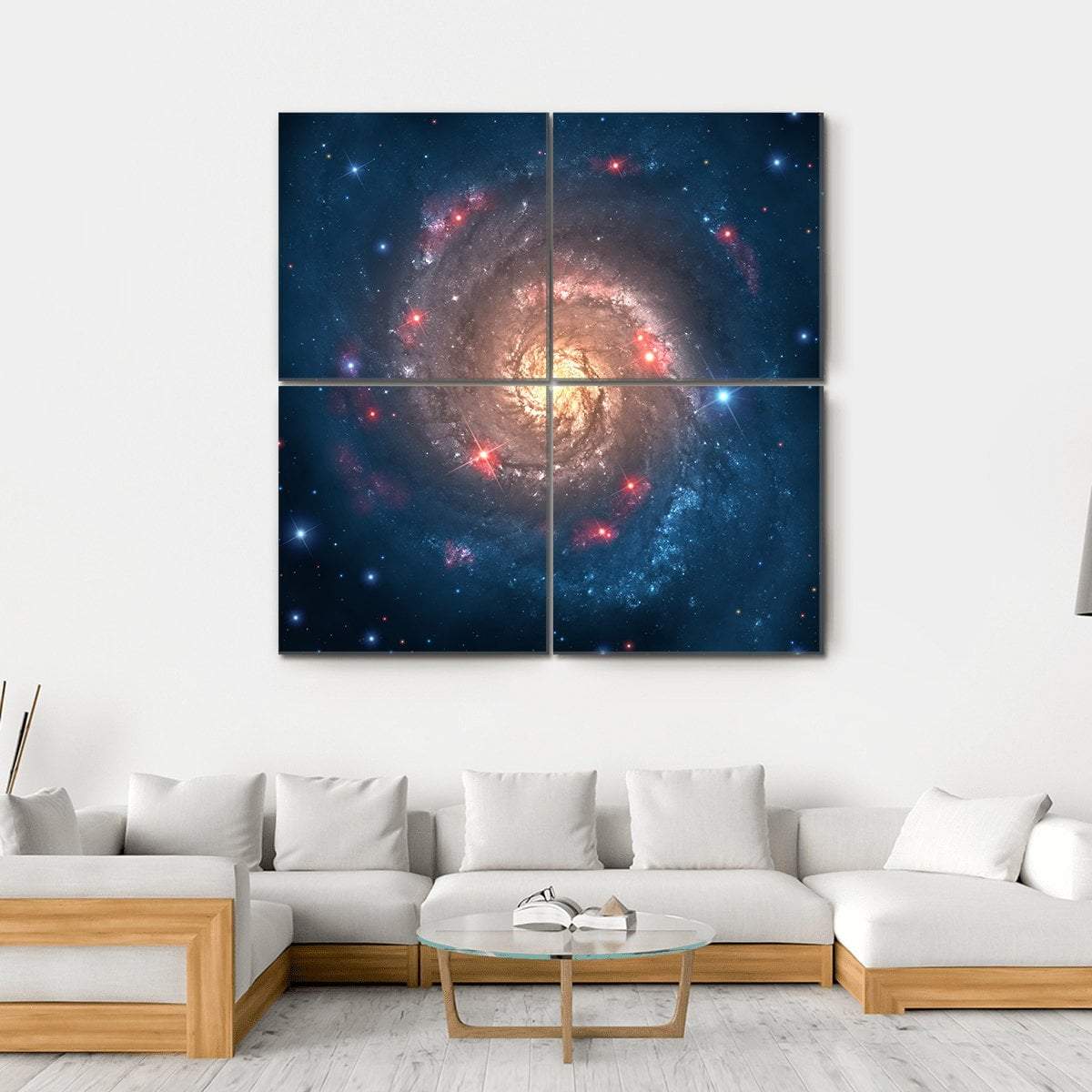 Far Galaxy In Sky Canvas Wall Art-4 Square-Gallery Wrap-17" x 17"-Tiaracle