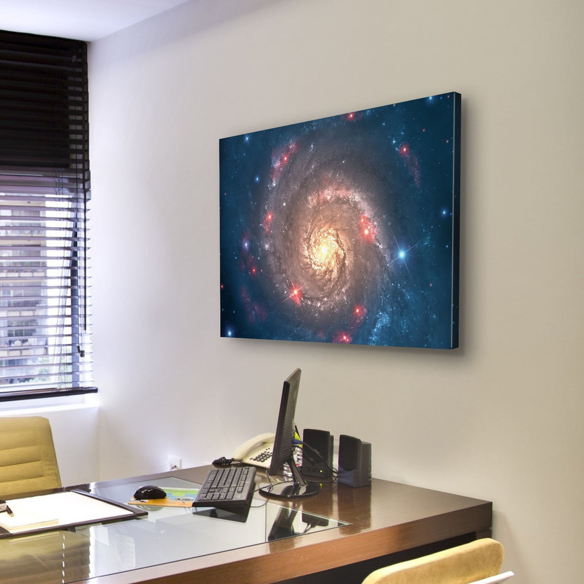 Far Galaxy In Sky Canvas Wall Art-3 Horizontal-Gallery Wrap-25" x 16"-Tiaracle