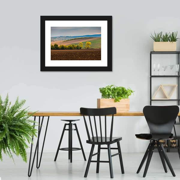 Farm Landscape In South Moravia Canvas Wall Art-3 Horizontal-Gallery Wrap-25" x 16"-Tiaracle
