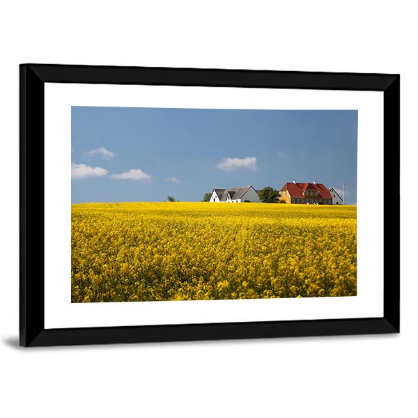 Farmhouses In Melsted Canvas Wall Art-3 Horizontal-Gallery Wrap-25" x 16"-Tiaracle