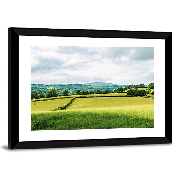 Farmland Inside Dartmoor National Park Canvas Wall Art-3 Horizontal-Gallery Wrap-25" x 16"-Tiaracle