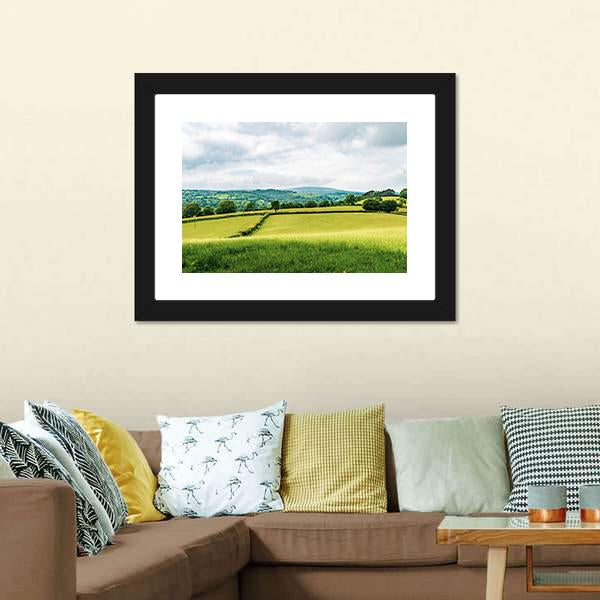 Farmland Inside Dartmoor National Park Canvas Wall Art-3 Horizontal-Gallery Wrap-25" x 16"-Tiaracle