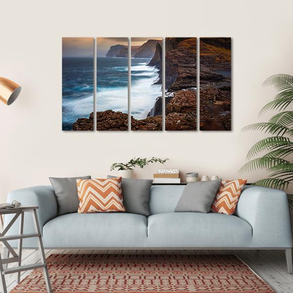 Faroe Islands Canvas Wall Art-5 Horizontal-Gallery Wrap-22" x 12"-Tiaracle