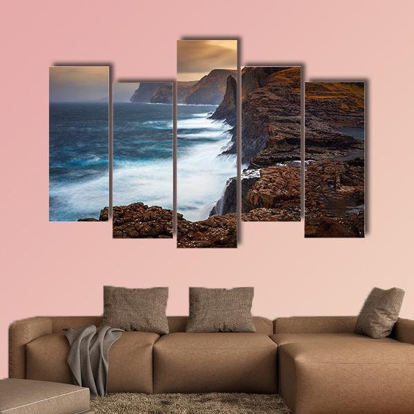 Faroe Islands Canvas Wall Art-5 Pop-Gallery Wrap-47" x 32"-Tiaracle