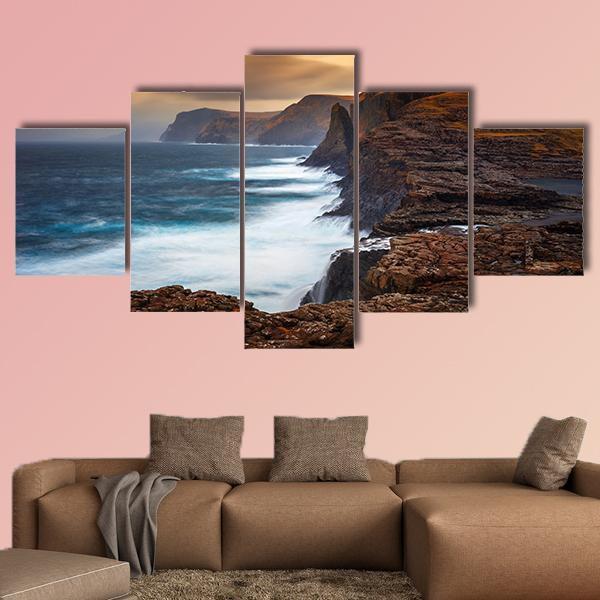 Faroe Islands Canvas Wall Art-5 Star-Gallery Wrap-62" x 32"-Tiaracle