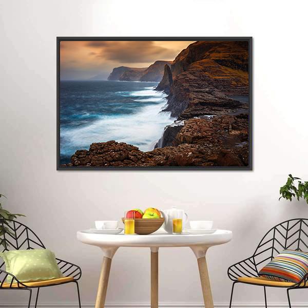 Faroe Islands Canvas Wall Art-3 Horizontal-Gallery Wrap-25" x 16"-Tiaracle