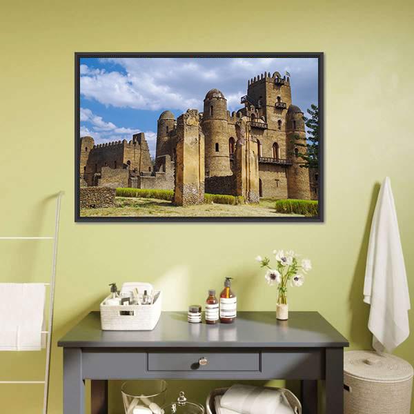 Fasilides Castle Ethiopia Canvas Wall Art-1 Piece-Floating Frame-24" x 16"-Tiaracle