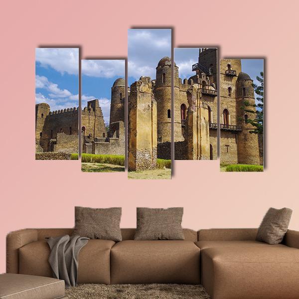 Fasilides Castle Ethiopia Canvas Wall Art-5 Pop-Gallery Wrap-47" x 32"-Tiaracle