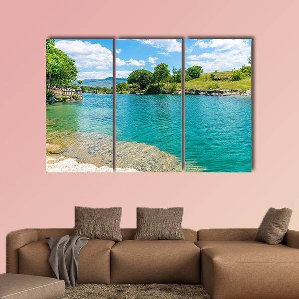 Fast River Tsievna Canvas Wall Art-3 Horizontal-Gallery Wrap-37" x 24"-Tiaracle