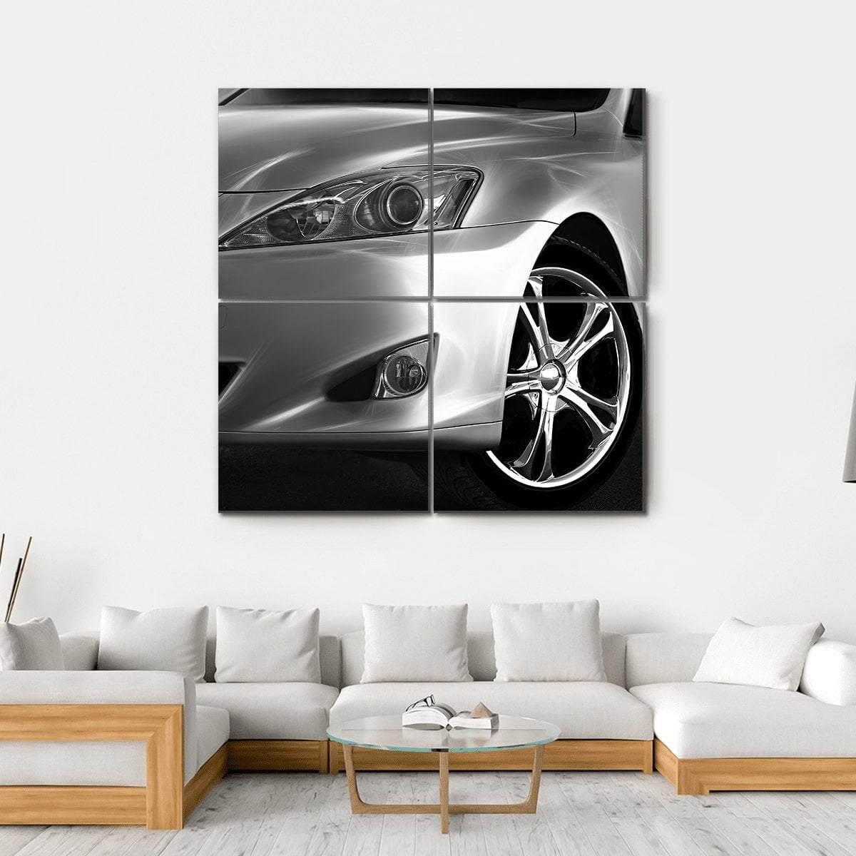 Fast Sports Car Canvas Wall Art-4 Square-Gallery Wrap-17" x 17"-Tiaracle