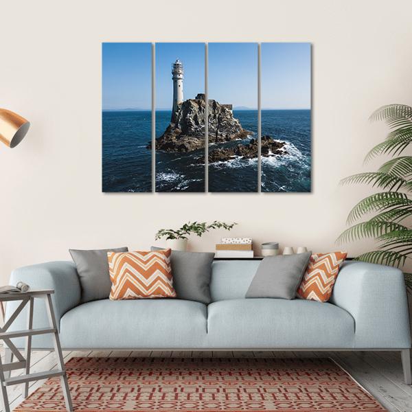 Fastnet Lighthouse Canvas Wall Art-4 Horizontal-Gallery Wrap-34" x 24"-Tiaracle