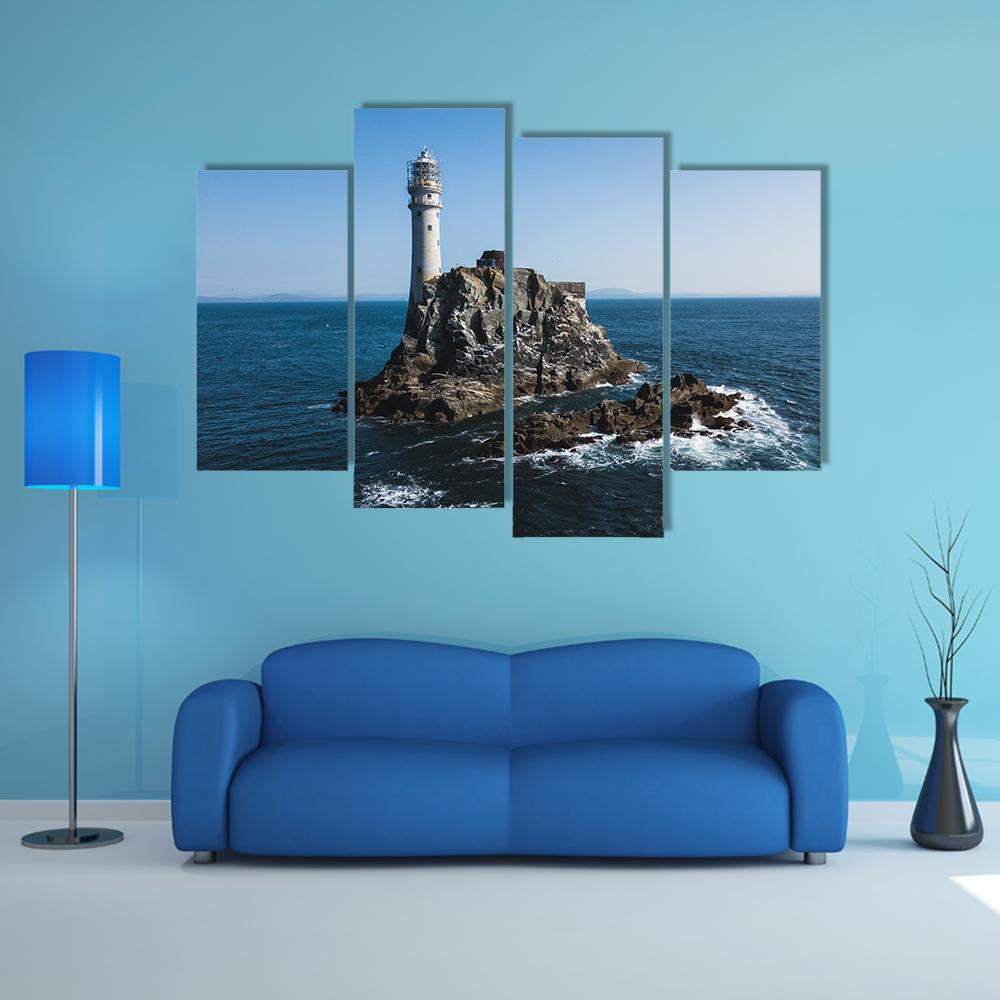 Fastnet Lighthouse Canvas Wall Art-4 Pop-Gallery Wrap-50" x 32"-Tiaracle