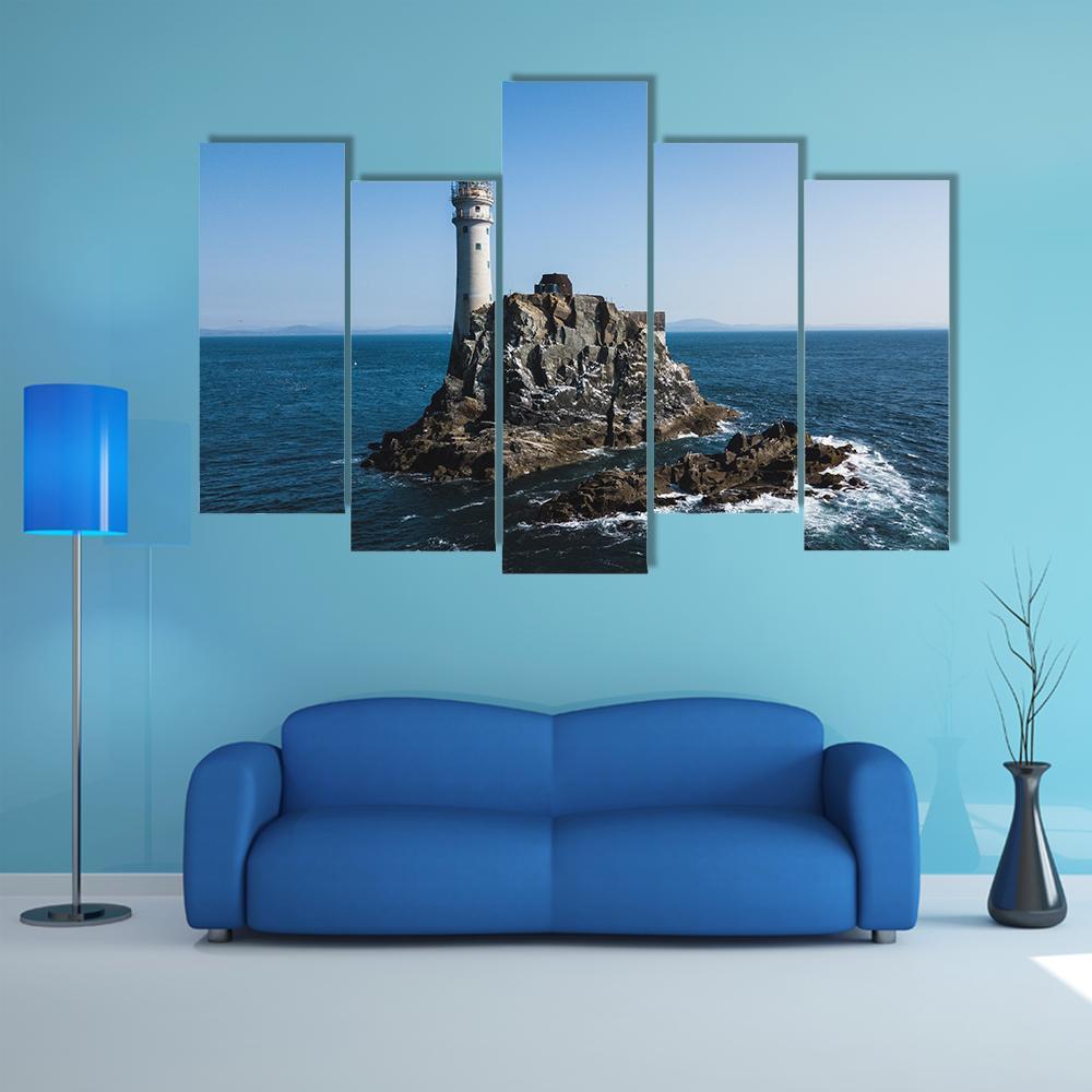 Fastnet Lighthouse Canvas Wall Art-5 Pop-Gallery Wrap-47" x 32"-Tiaracle