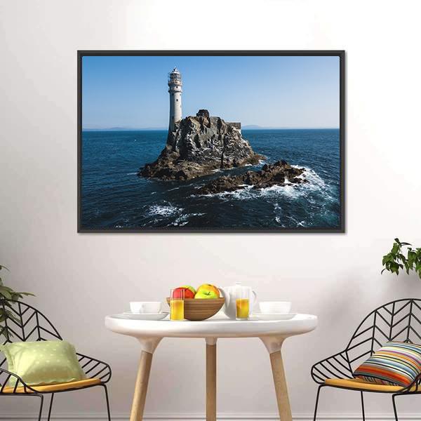 Fastnet Lighthouse Canvas Wall Art-3 Horizontal-Gallery Wrap-25" x 16"-Tiaracle