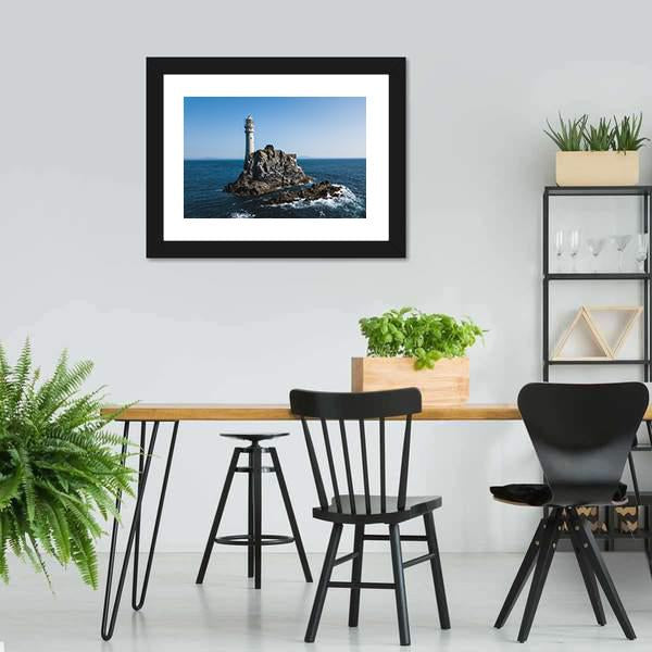 Fastnet Lighthouse Canvas Wall Art-3 Horizontal-Gallery Wrap-25" x 16"-Tiaracle