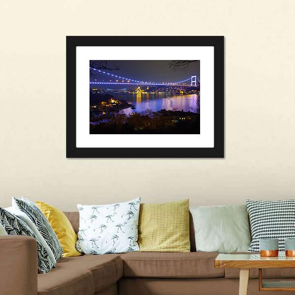Fatih Sultan Mehmet Bridge Canvas Wall Art-3 Horizontal-Gallery Wrap-25" x 16"-Tiaracle