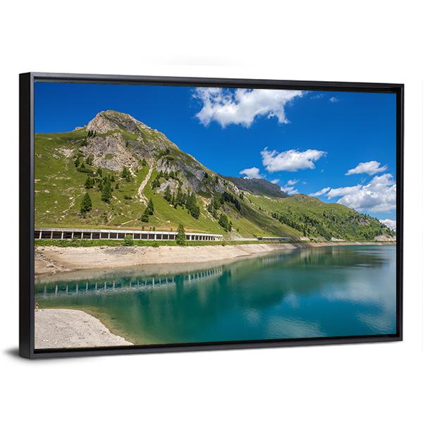 Fedaia Lake Canvas Wall Art-3 Horizontal-Gallery Wrap-25" x 16"-Tiaracle