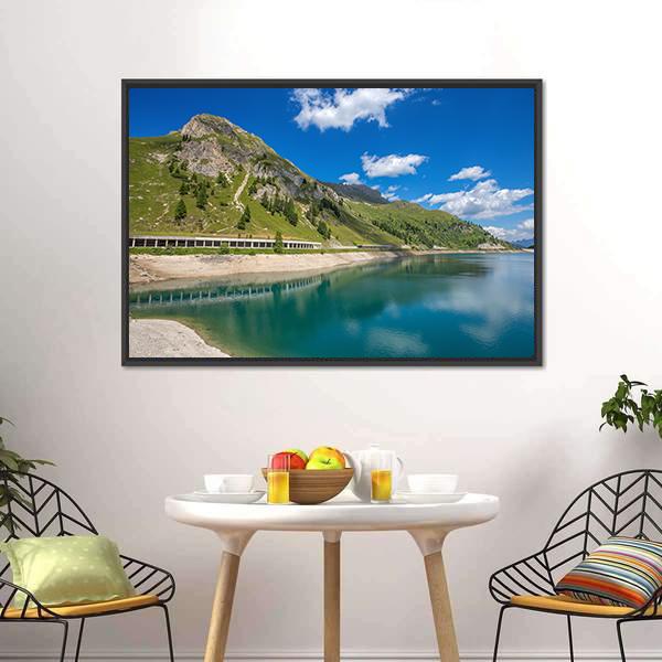 Fedaia Lake Canvas Wall Art-3 Horizontal-Gallery Wrap-25" x 16"-Tiaracle