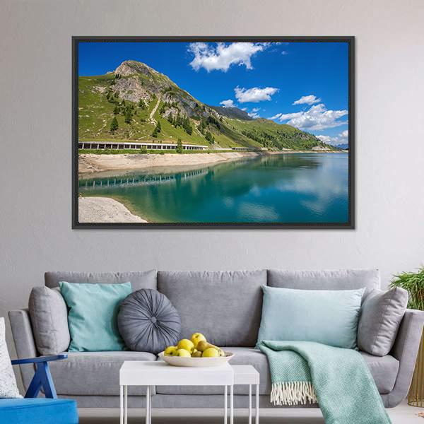 Fedaia Lake Canvas Wall Art-3 Horizontal-Gallery Wrap-25" x 16"-Tiaracle