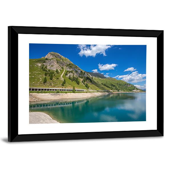 Fedaia Lake Canvas Wall Art-3 Horizontal-Gallery Wrap-25" x 16"-Tiaracle