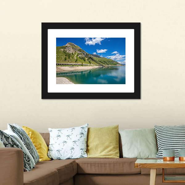 Fedaia Lake Canvas Wall Art-3 Horizontal-Gallery Wrap-25" x 16"-Tiaracle